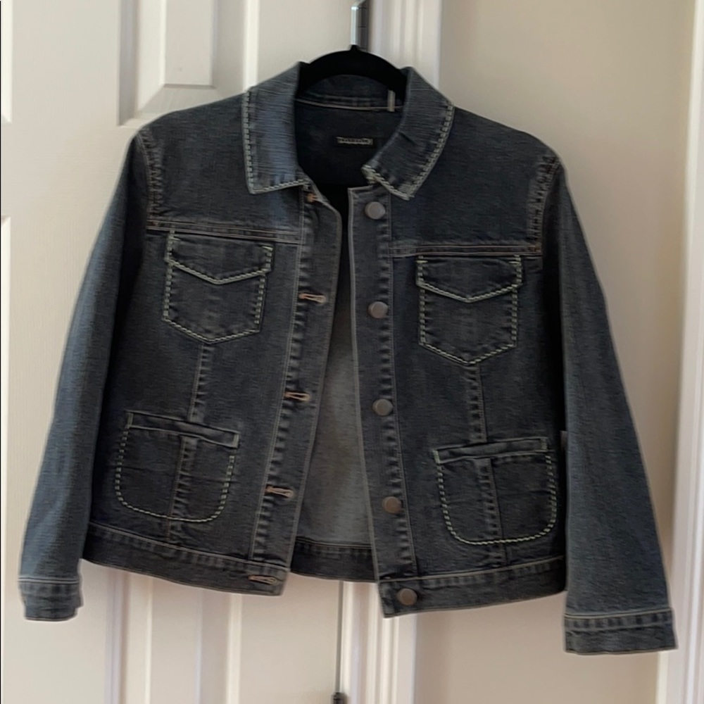 NWT TAHARI DENIM JACKET SZ S SPRING!!